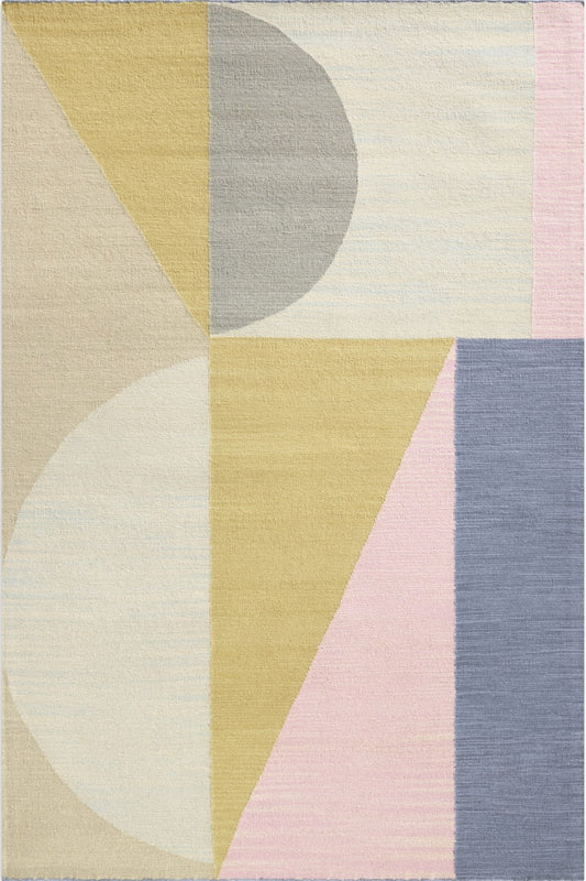 YUDU Dawn Geometric Handwoven Wool-Cotton Rug