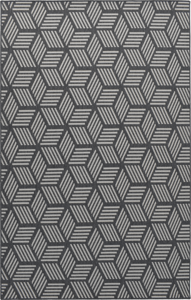 Albers Illusion MiracleRug – Dark Grey 3D Geometric Rug for Contemporary Spaces