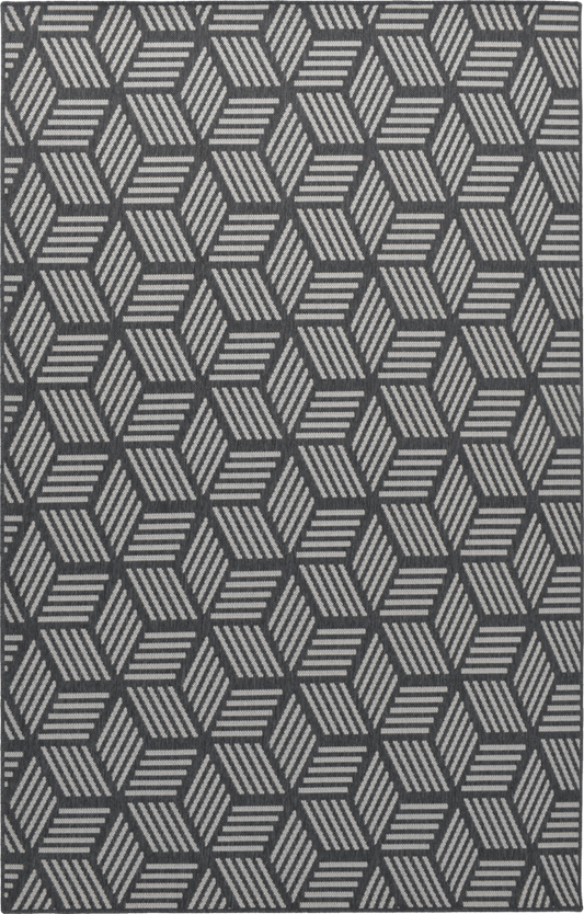 Albers Illusion MiracleRug – Dark Grey 3D Geometric Rug for Contemporary Spaces