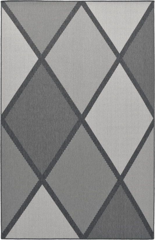 Monochrome Diamond MiracleRug – Graphic Neutral Rug for Structured Interiors