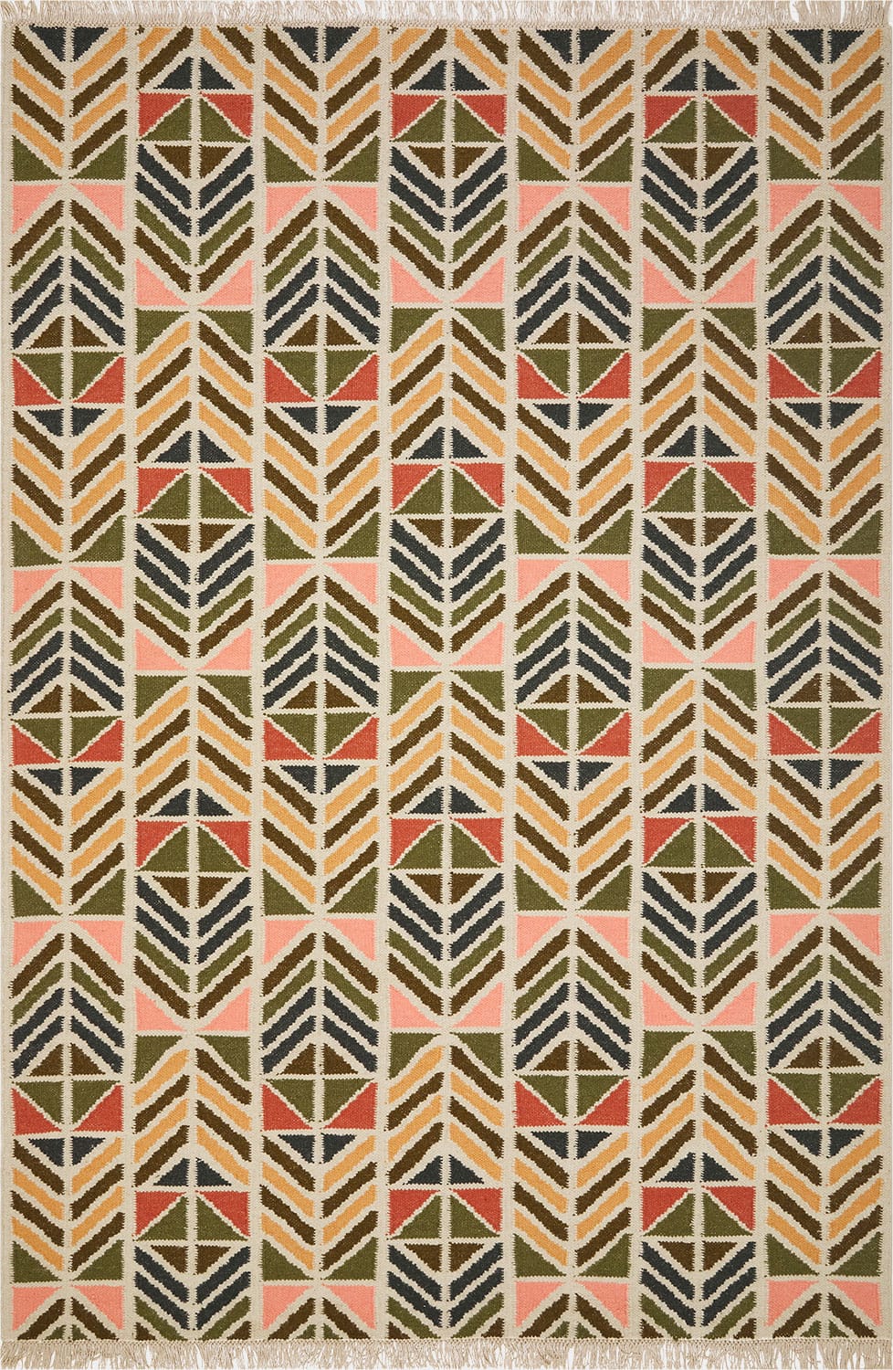 Savannah Geometric Handwoven Wool-Cotton Rug