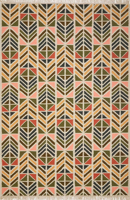 Savannah Geometric Handwoven Wool-Cotton Rug