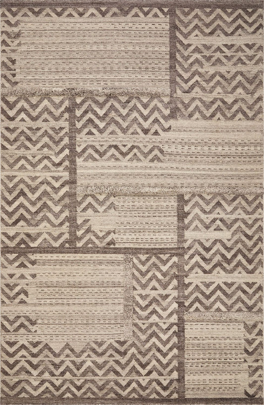 YUDU Tribe Zig-Zag Handwoven 100% Wool Rug